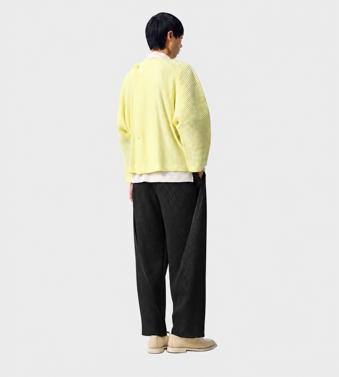 HOMME PLISSE ISSEY MIYAKE - SLASH straight Pants Blk