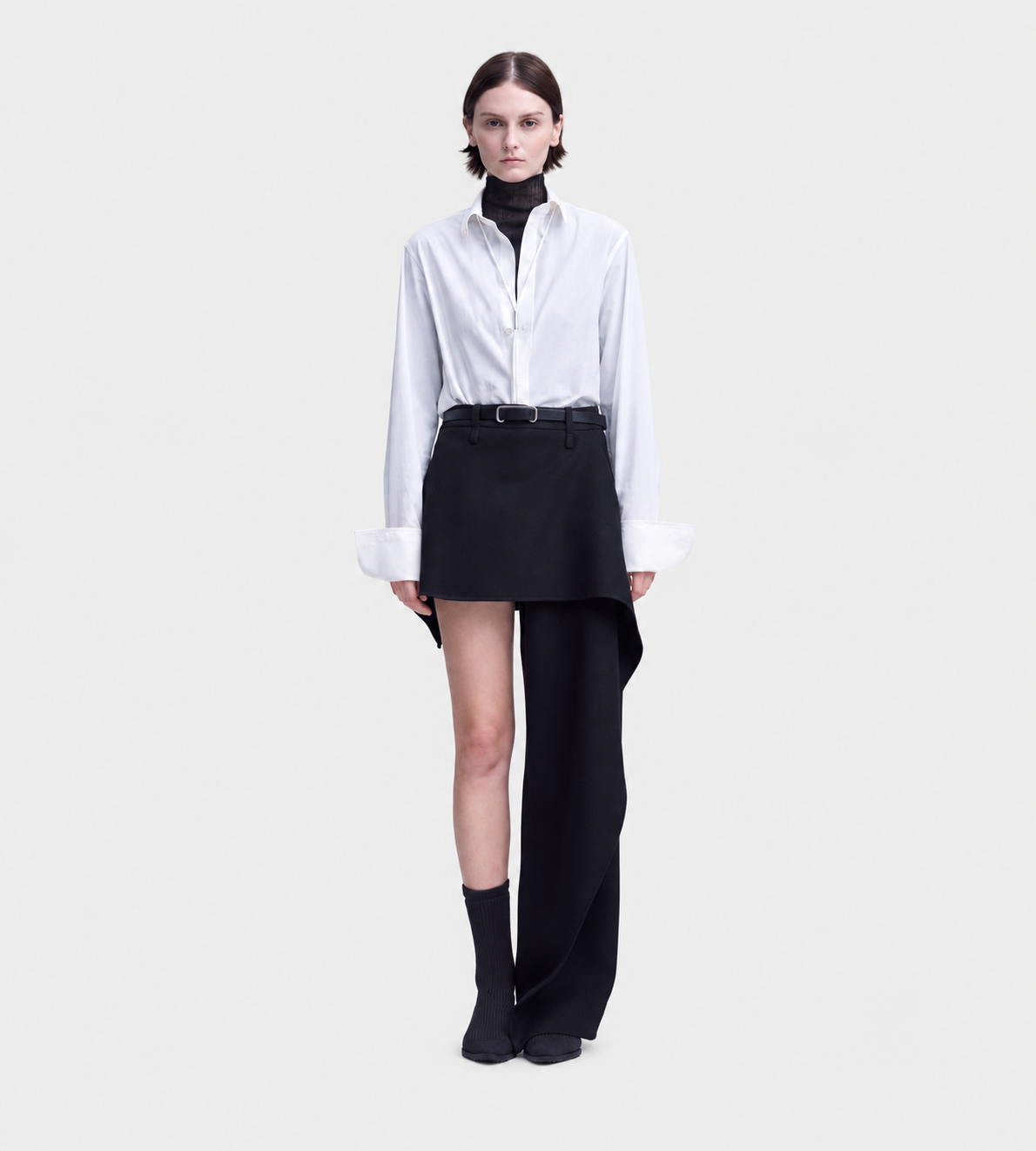 ISSEY MIYAKE - CALLIGRAPH Asymmetric Wool Pants Blk
