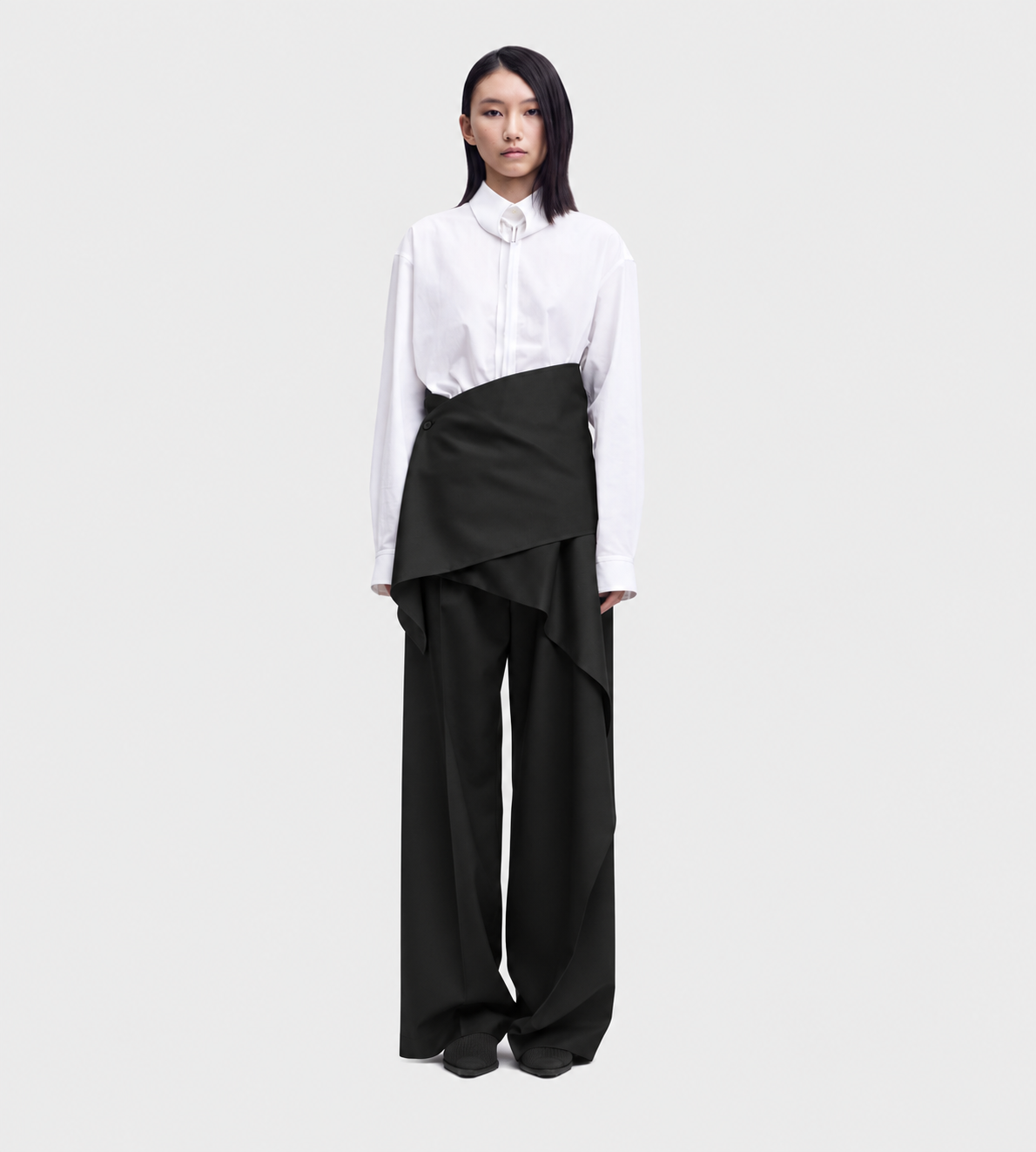 ISSEY MIYAKE - LUSTROUS WOOL Wrap Pants Blk