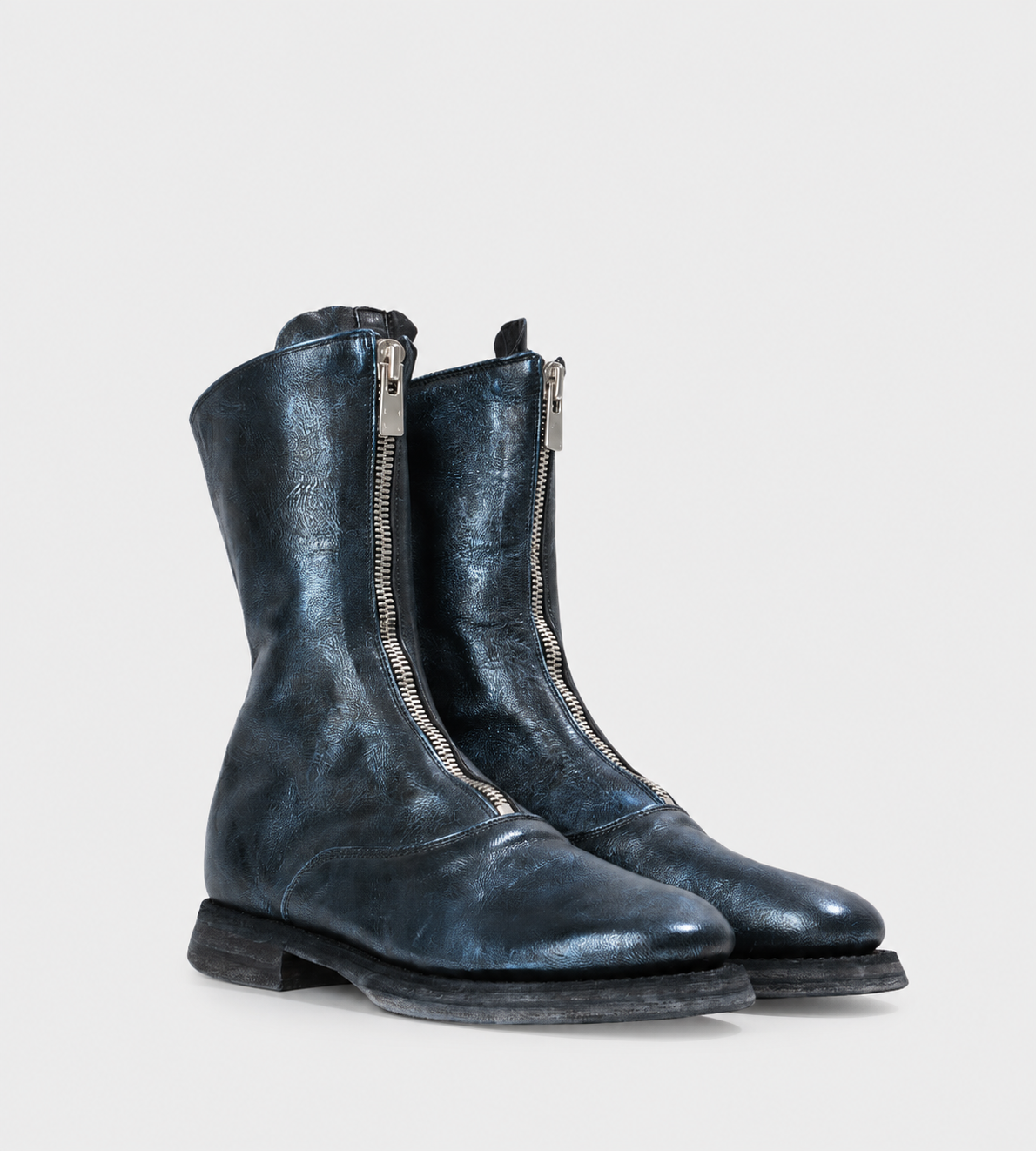 GUIDI - 310 Front Zip Boots Metallic Blue