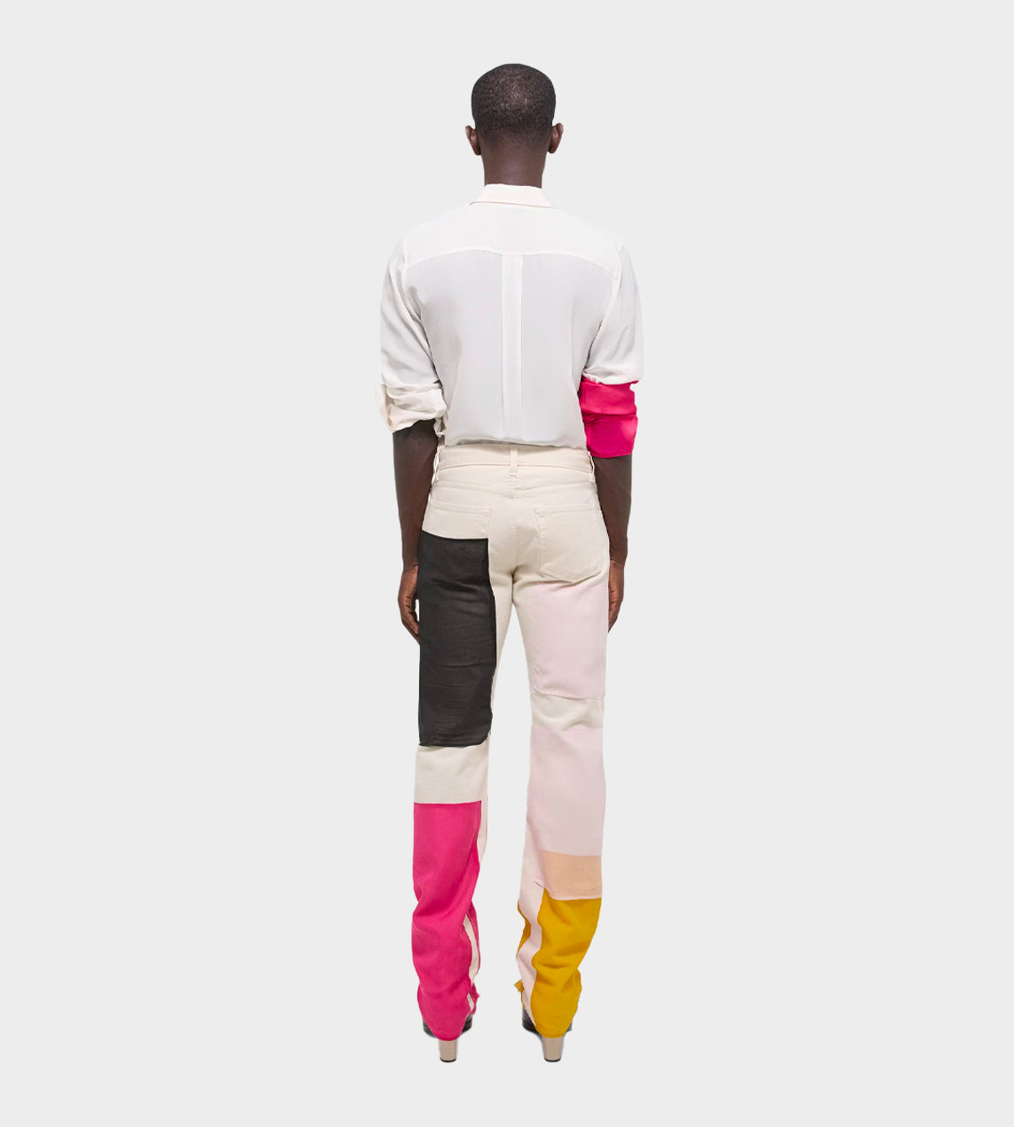 Helmut Lang - Colour Blocked Jeans Cream Multi