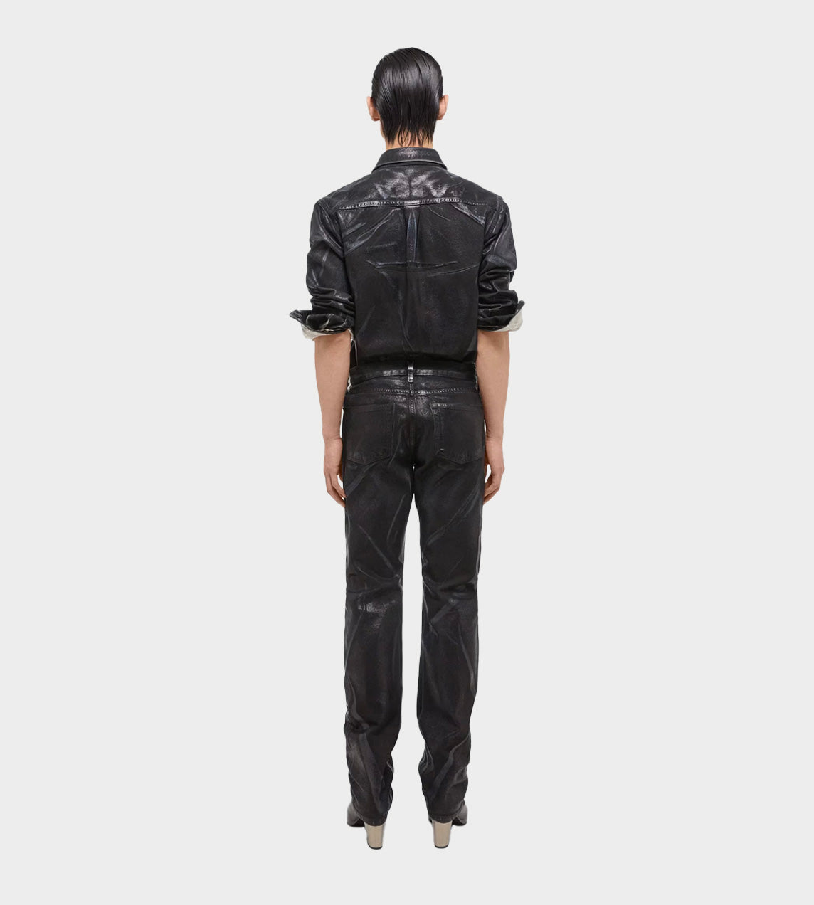 Helmut Lang - Foiled Low Rise Straight Jeans Black