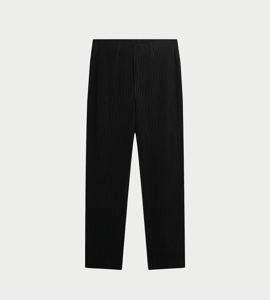 HOMME PLISSE ISSEY MIYAKE - Basic Pleated Straight Leg Pants Blk