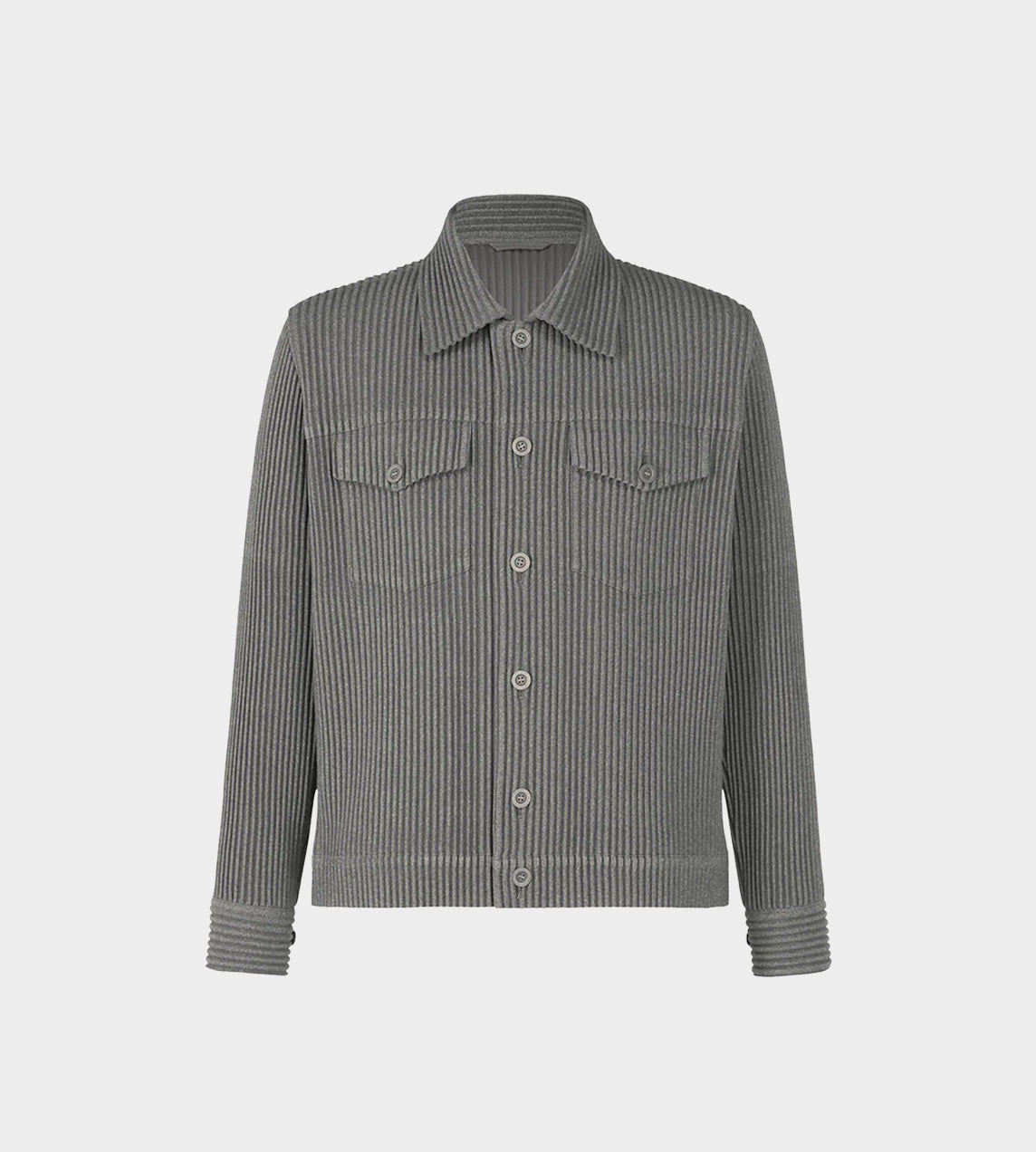 Homme Plisse Issey Miyake - Wool-like Pleated Jacket Grey