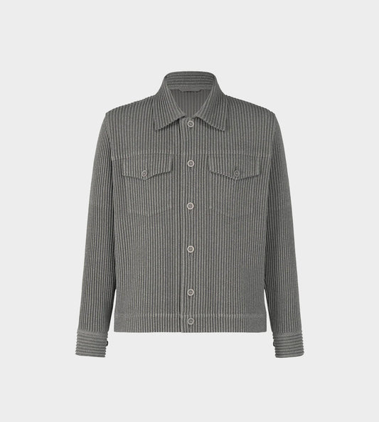 Homme Plisse Issey Miyake - Wool-like Pleated Jacket Grey