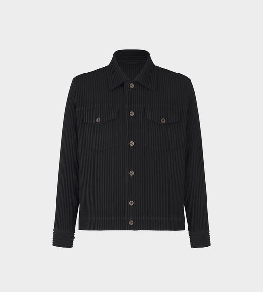 Homme Plisse Issey Miyake - Wool-like Pleated Jacket Black