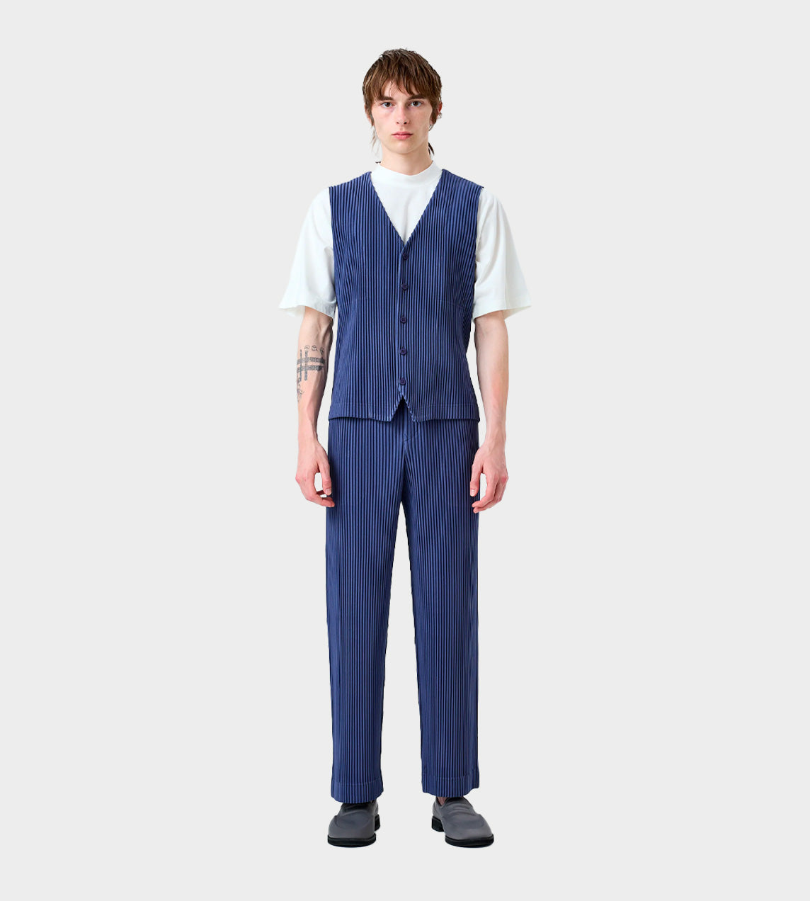 Homme Plisse Issey Miyake - Tailored Pleats Vest Blue Charcoal