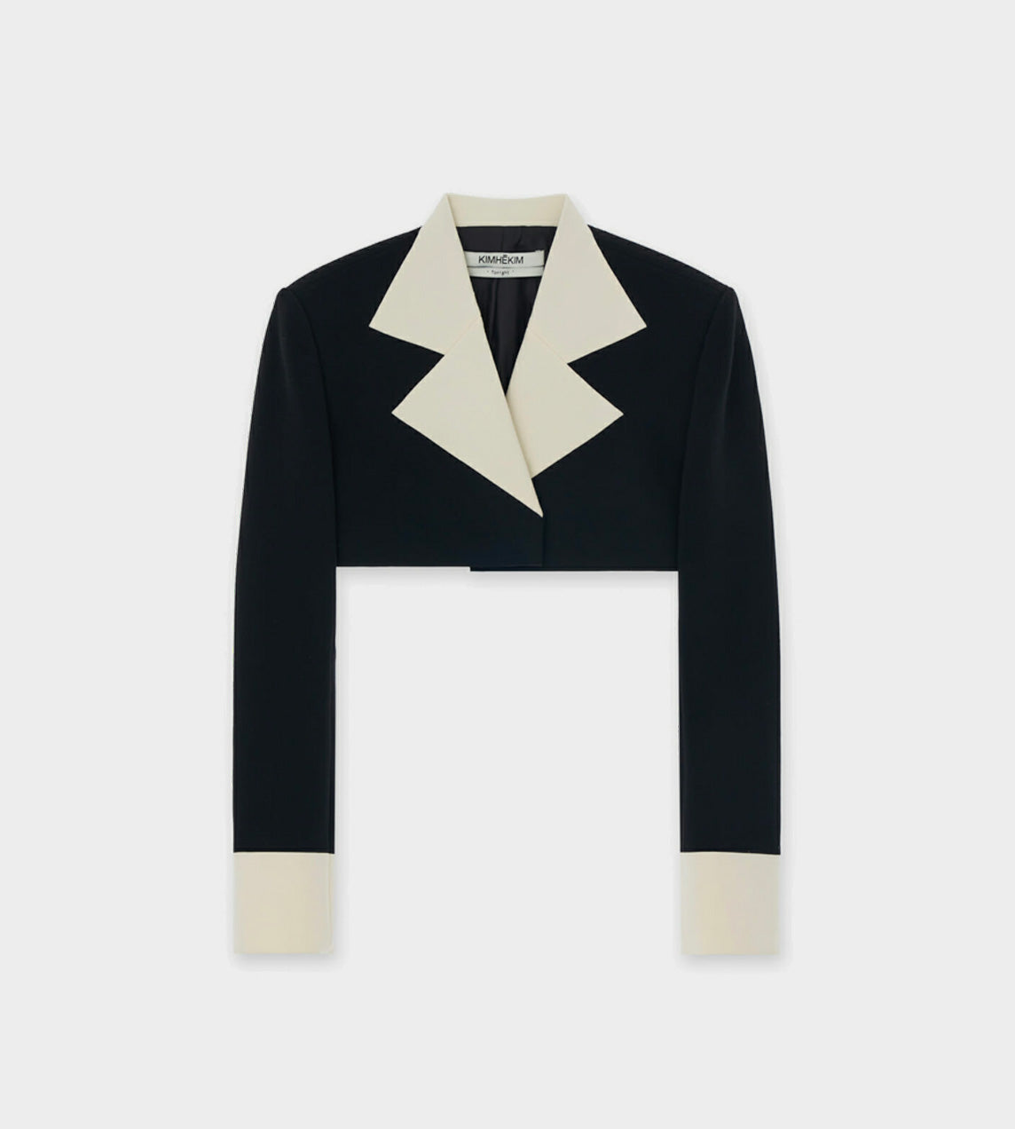 KIMHEKIM - Bicolor Cropped Jacket Black/White