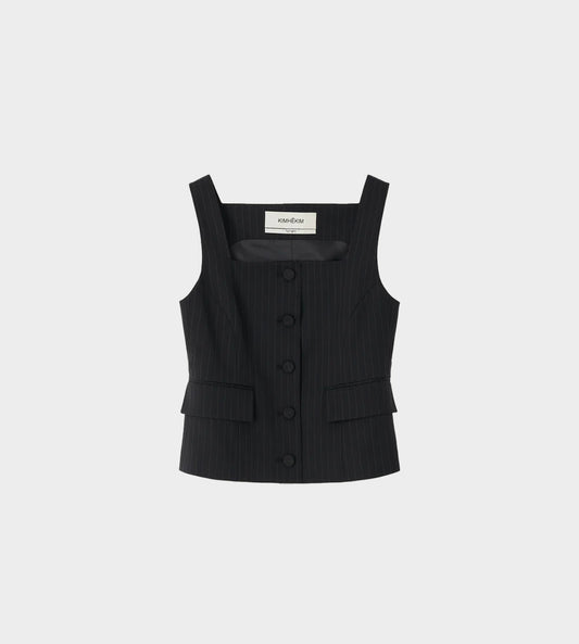 KIMHEKIM - Square Neck Sleeveless Top Black