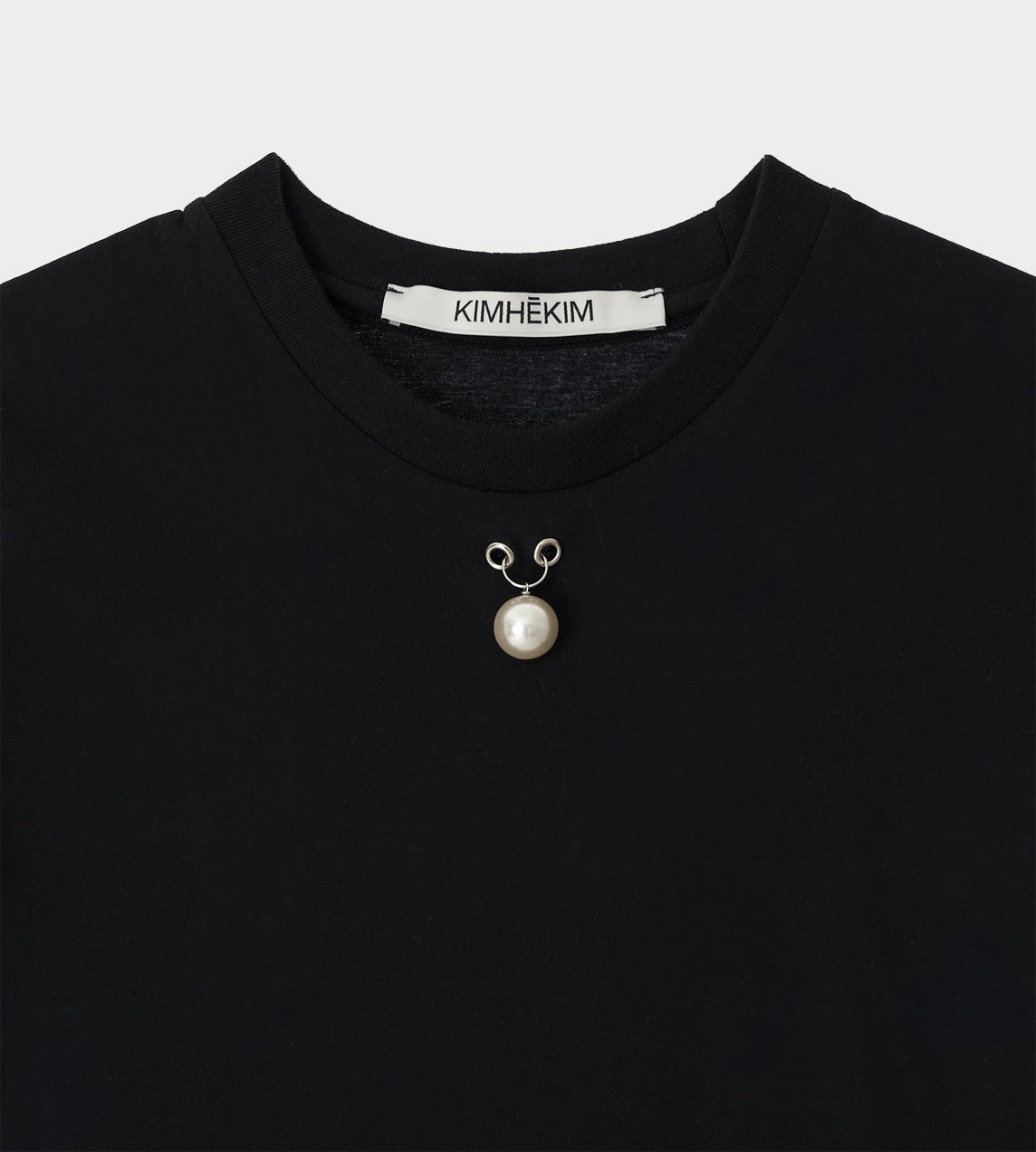 KimHeKim - One Pearl Piercing T-Shirt Black