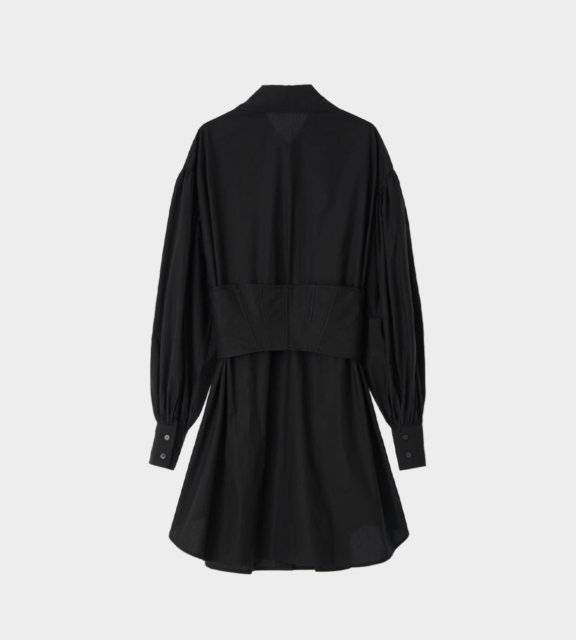 KIMHEKIM - Corset Mini Shirt Dress Black