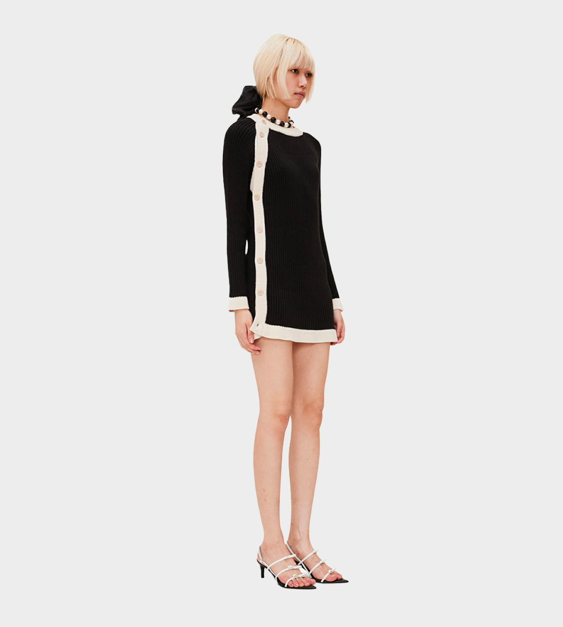 KIMHEKIM - Asymmetric Closure Cardigan Black/Ivory