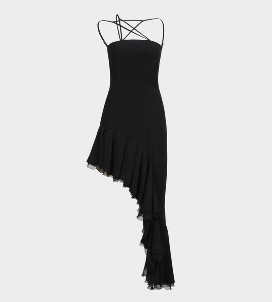 【ANDRESD】frills flare dress / black andresd frills flare dress