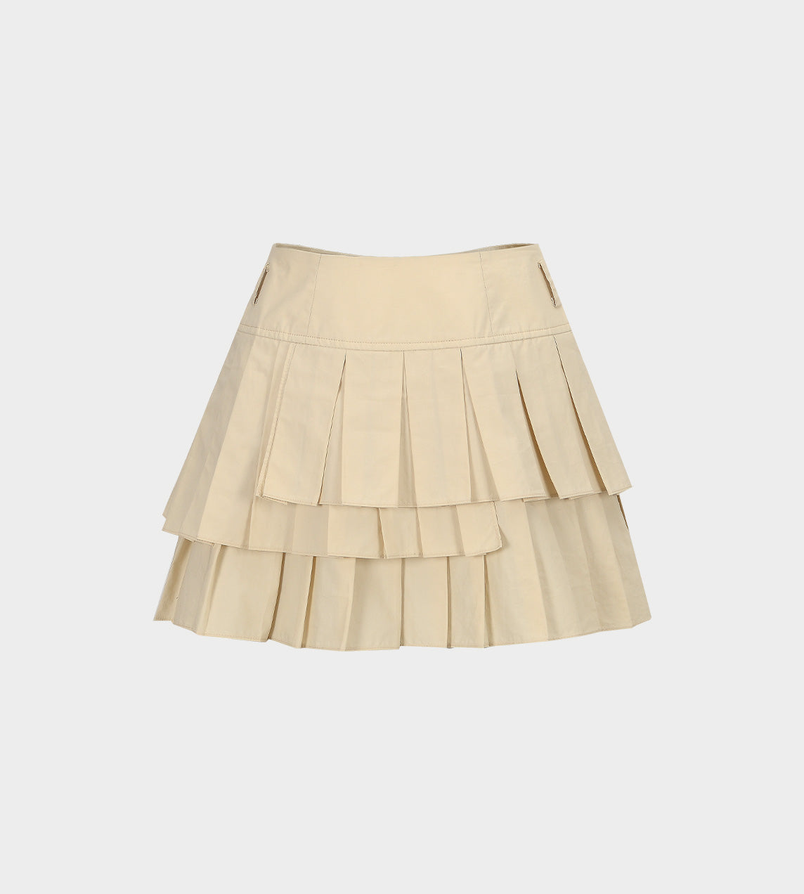 LEJE - Asymmetric Pleated Mini Skirt Beige