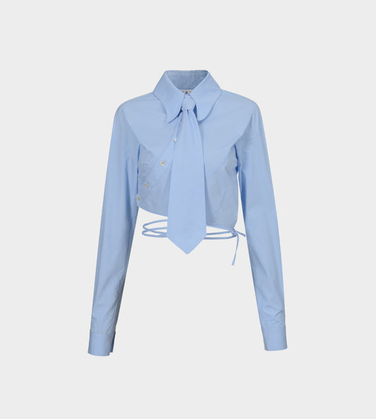 LEJE - Tie Twisted Shirt Blue