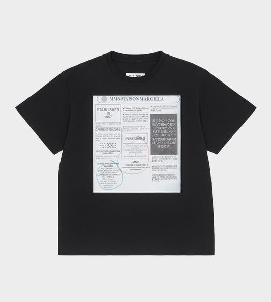 MM6 Maison Margiela - Newspaper Print Tee Blk