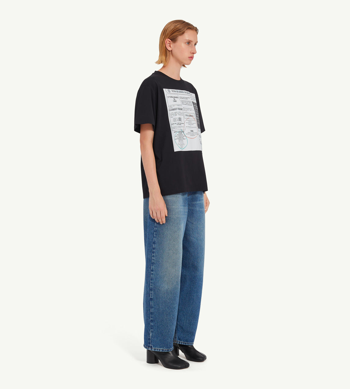 MM6 Maison Margiela - Newspaper Print Tee Blk