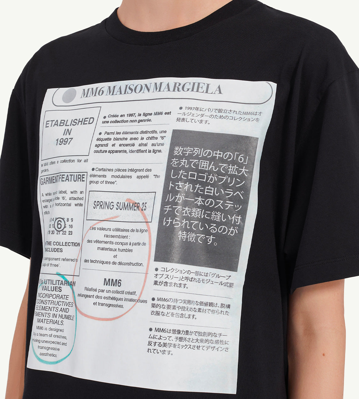 MM6 Maison Margiela - Newspaper Print Tee Blk