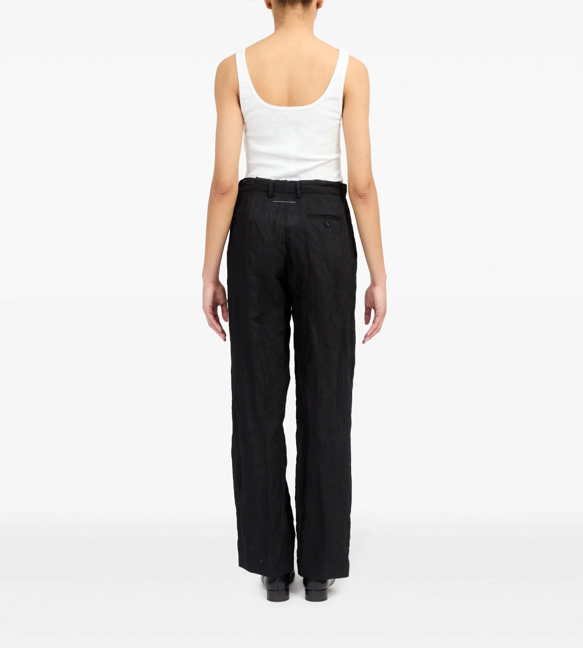 MM6 Maison Margiela - Crinkle Tailored Pants Blk