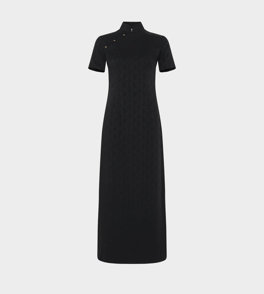 Jacquard Tunic Dress Black