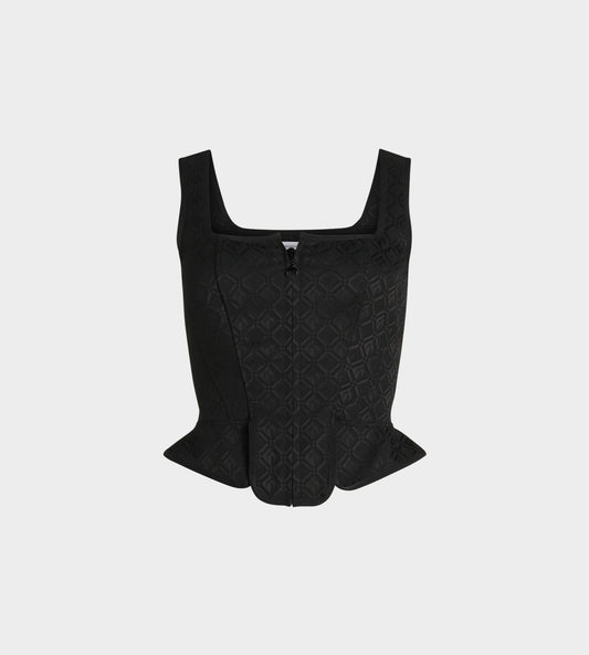 Marine Serre - Moon Diamant Jacquard Corset Black