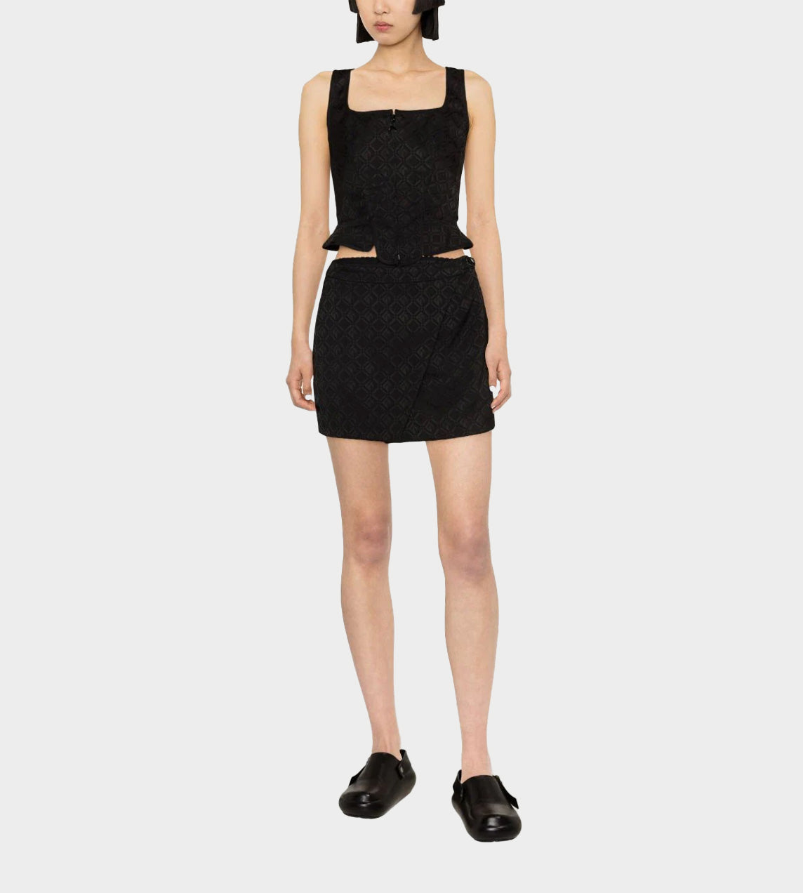 Marine Serre - Moon Diamant Jacquard Corset Black