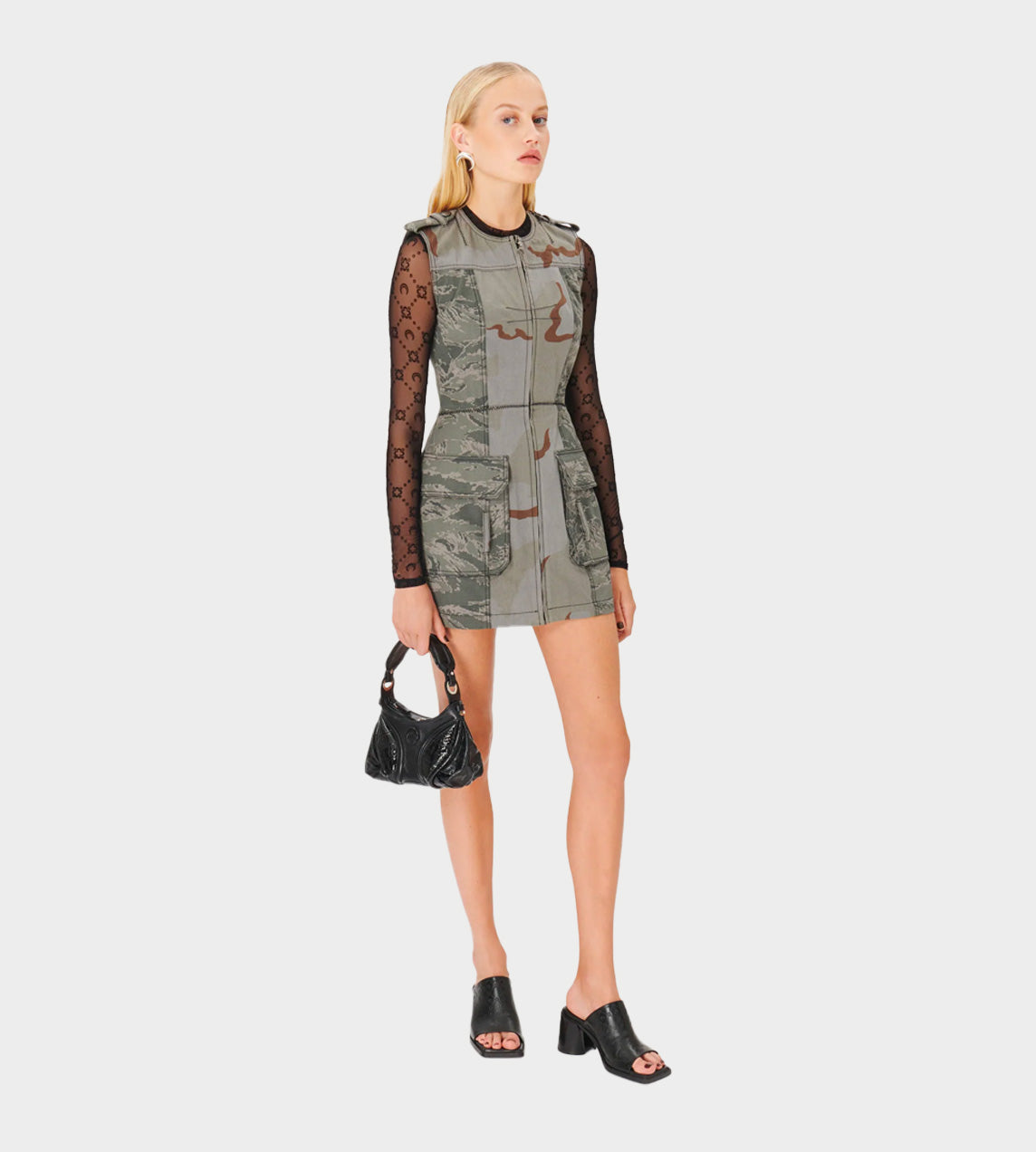 Marine Serre - REGEN Camo Mini Dress D.Grey