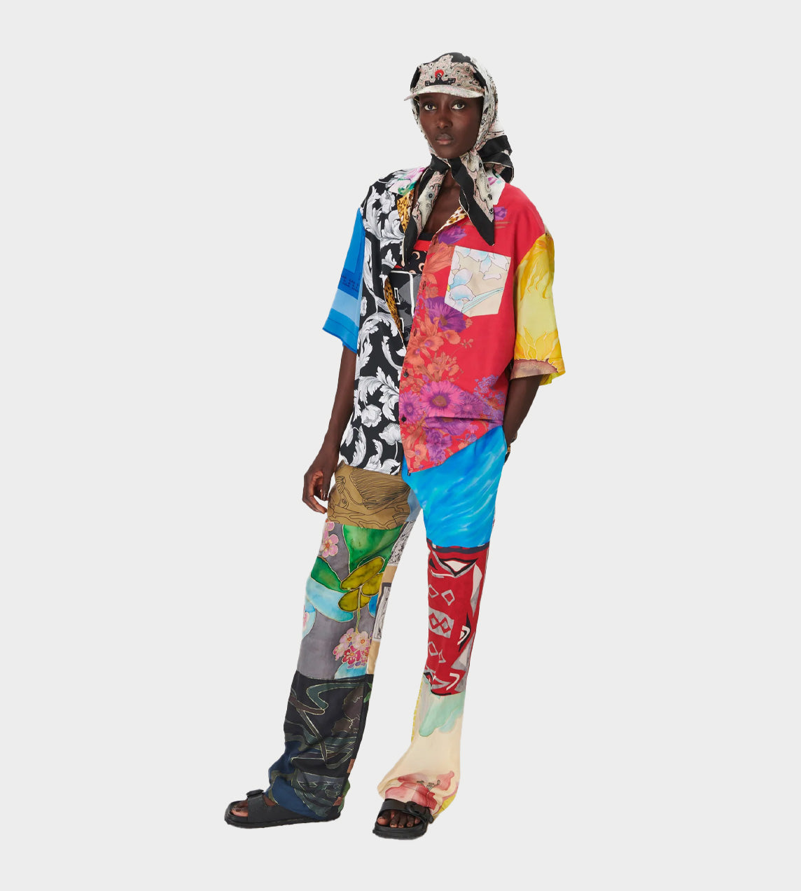 Marine Serre - REGEN Silk Scarves Bowling Shirt