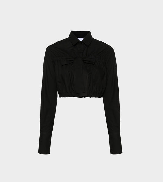 Patou - Cropped Bow Shirt Black