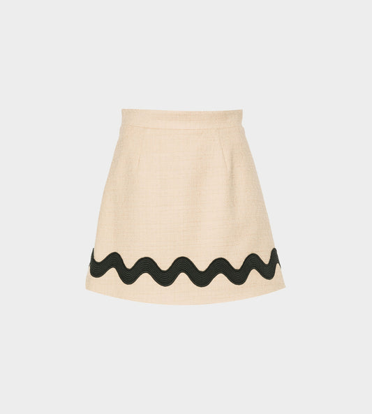 Patou - Contrast Braid Mini Skirt Beige
