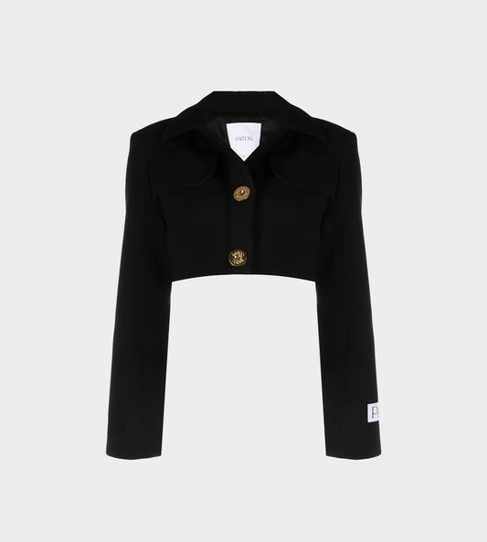Patou - Dbl. Crepe Cropped Jacket Black