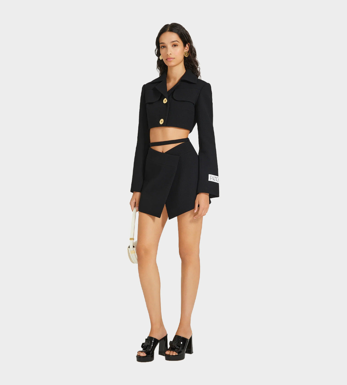 Patou - Dbl. Crepe Cropped Jacket Black