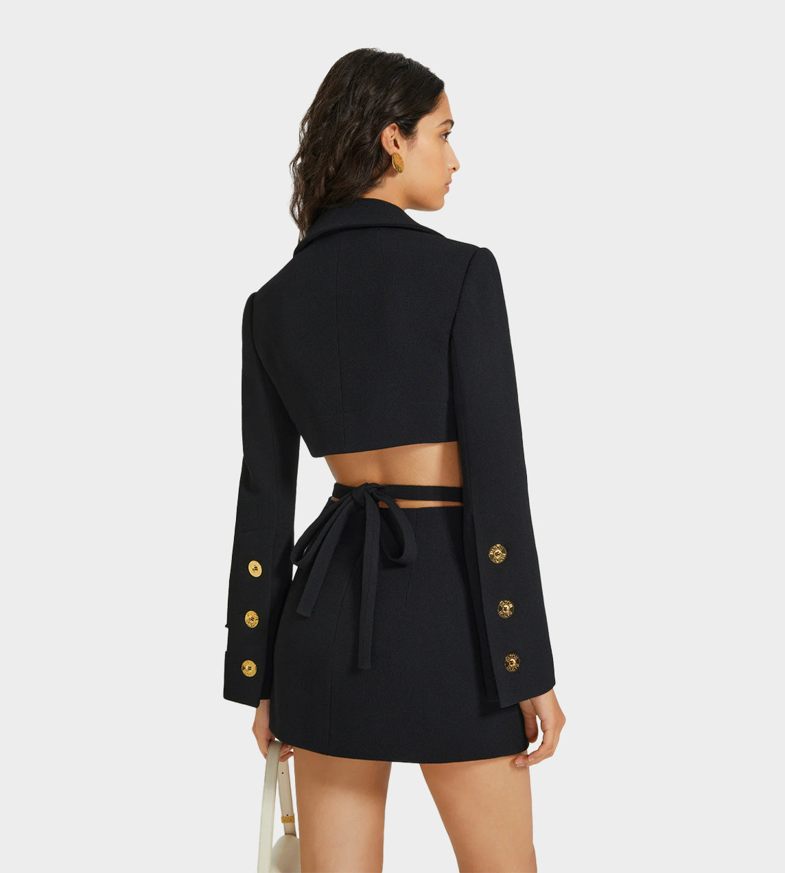 Patou - Dbl. Crepe Cropped Jacket Black