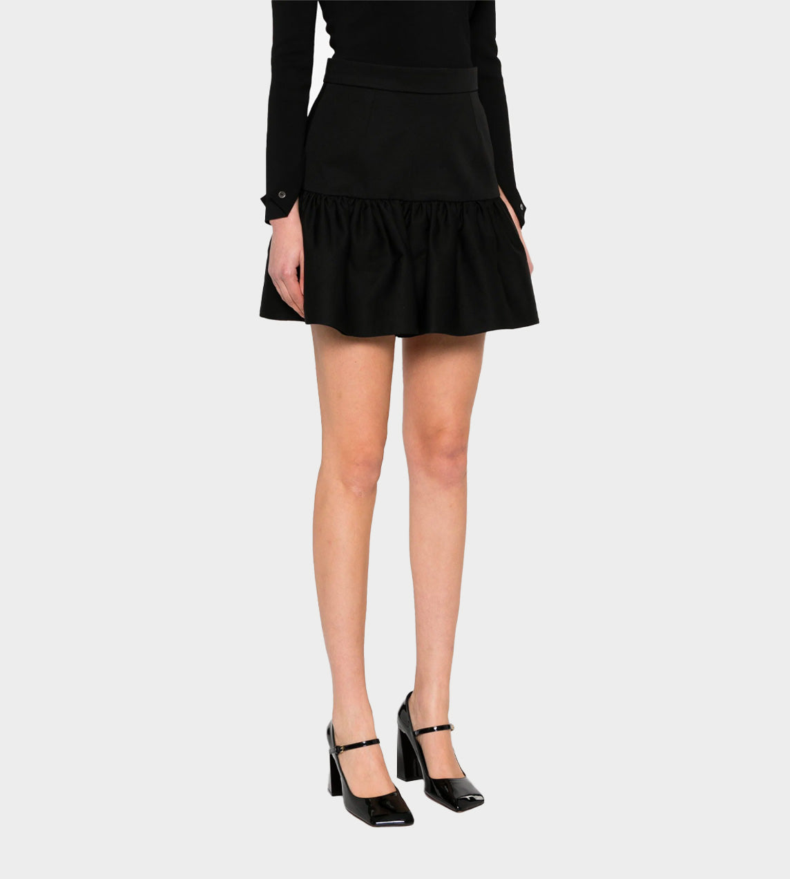Patou - Ruffle Mini Skirt Black