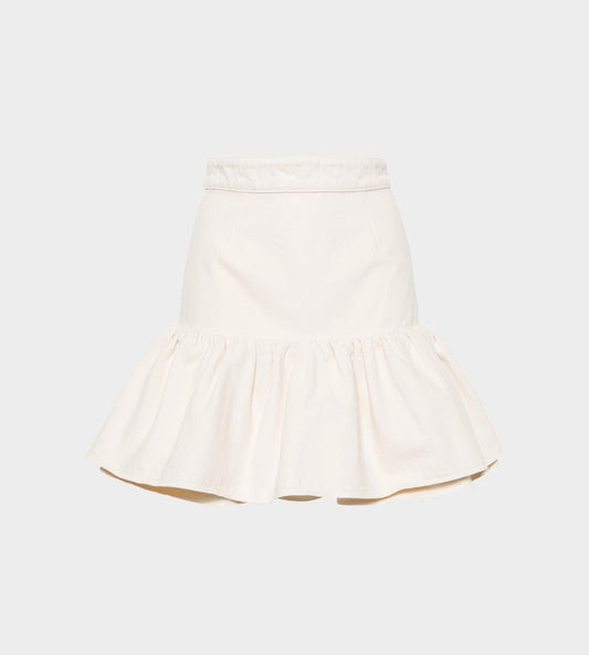Patou - Ruffle Mini Skirt Natural