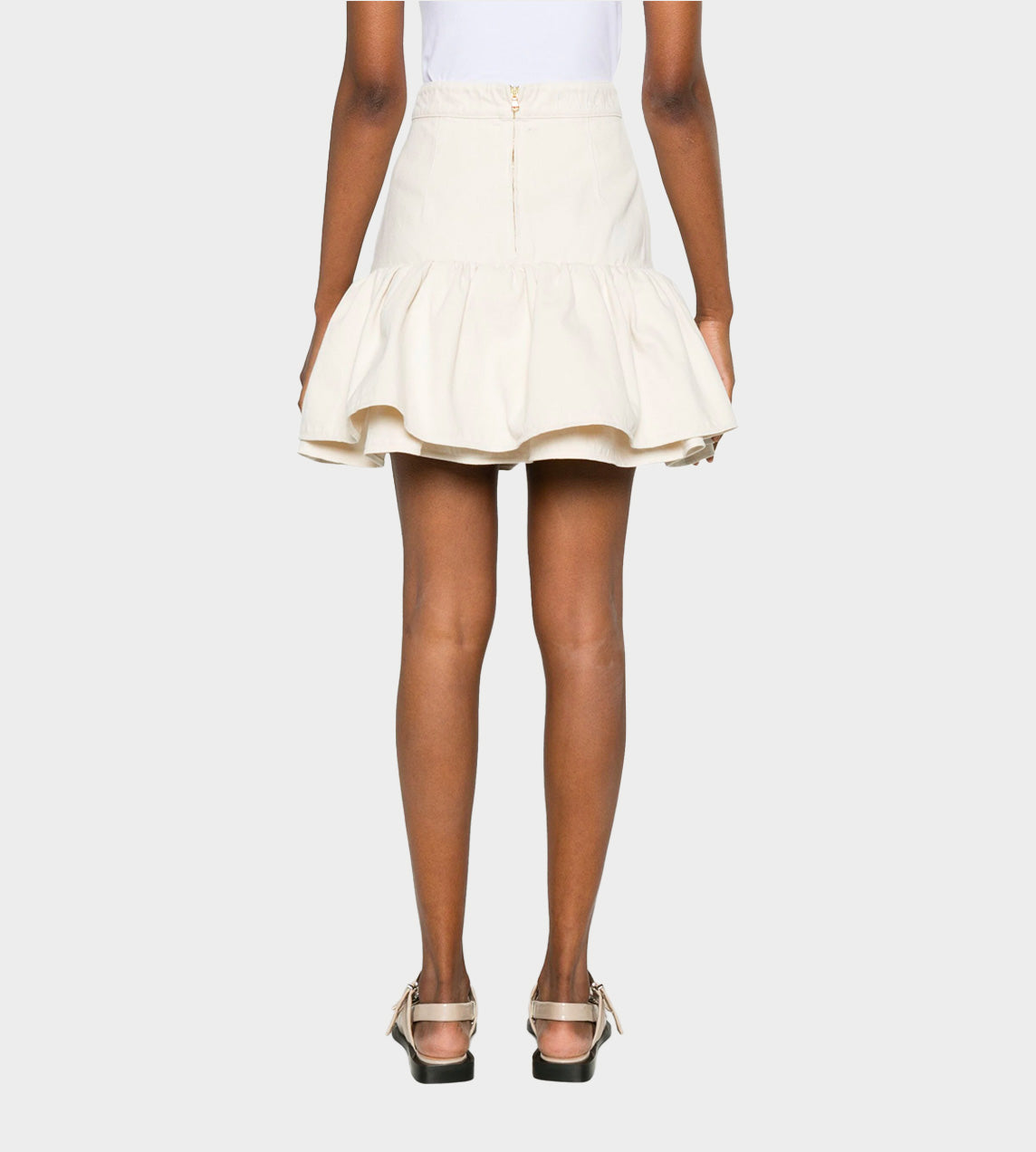 Patou - Ruffle Mini Skirt Natural