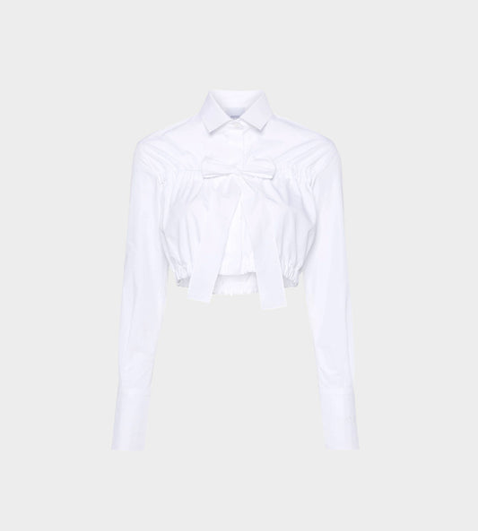 Patou - Cropped Bow Shirt White