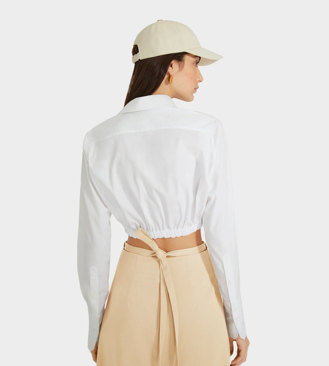 Patou - Cropped Bow Shirt White