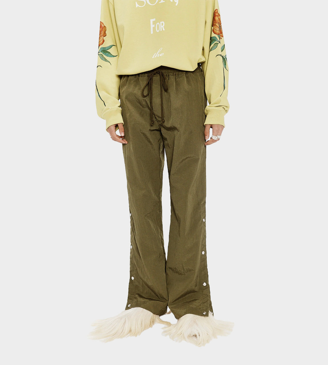 Song For The Mute - Studded Track Pant Khaki