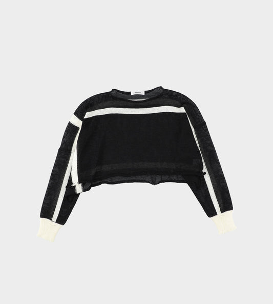 Sulvam - Short Knit Sweater Black/White