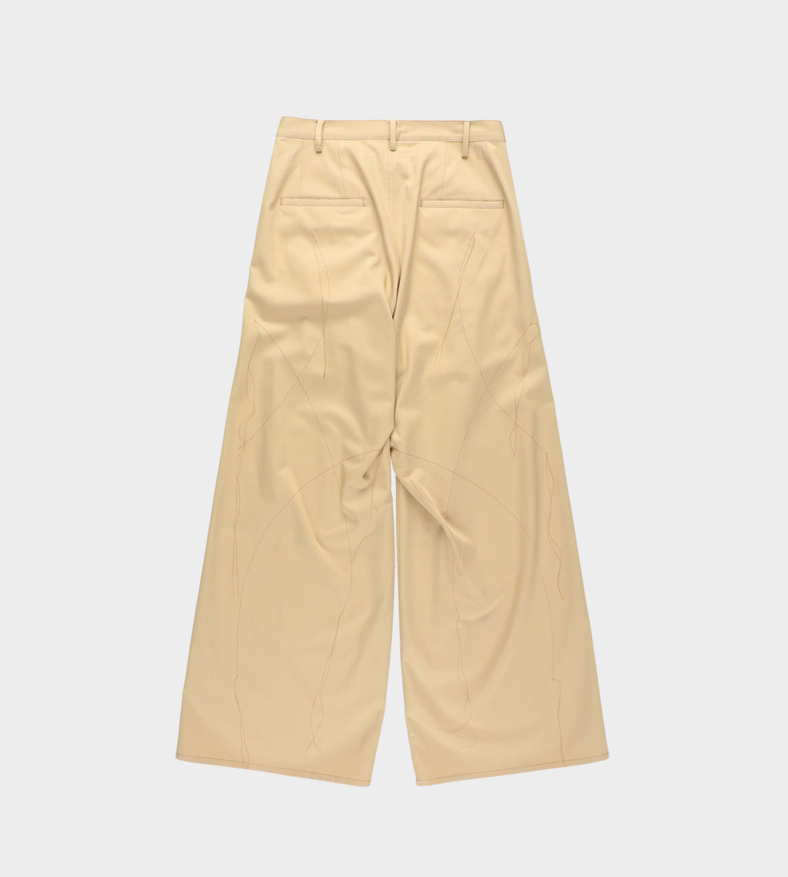 Sulvam - Matching Stitch Wide Pants Beige