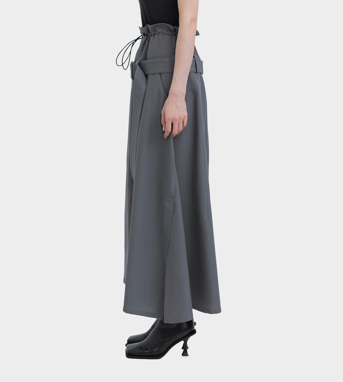 UJOH - Cord & Belt Skirt Grey