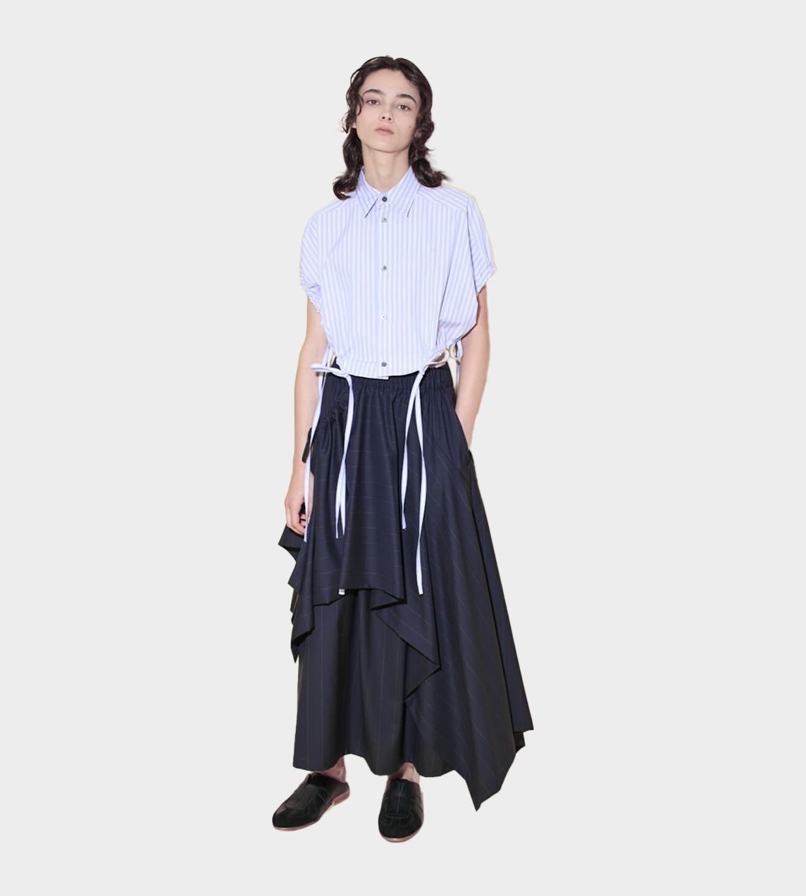 UJOH - French Gathered Shirt Blue