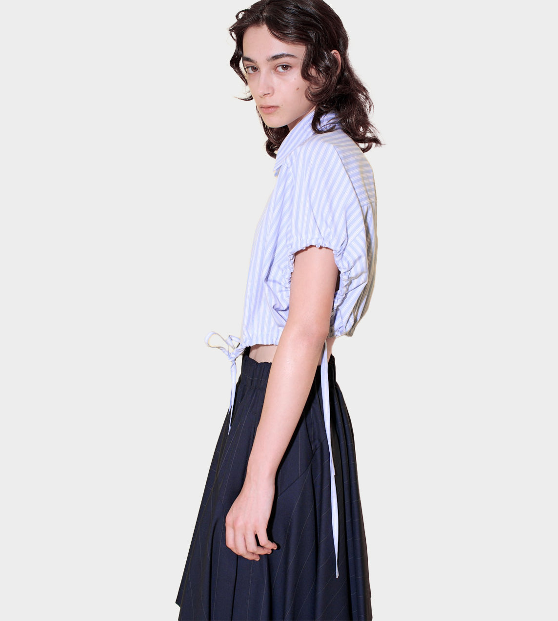 UJOH - French Gathered Shirt Blue