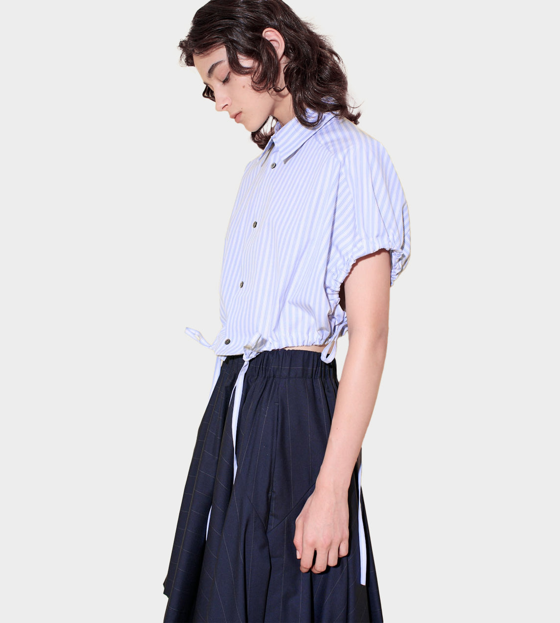 UJOH - French Gathered Shirt Blue