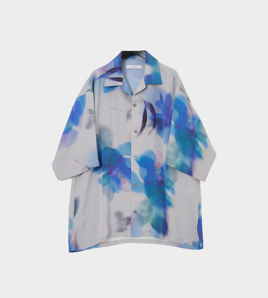 UJOH - Blurred Flowers S/S Shirt Grey/Blue