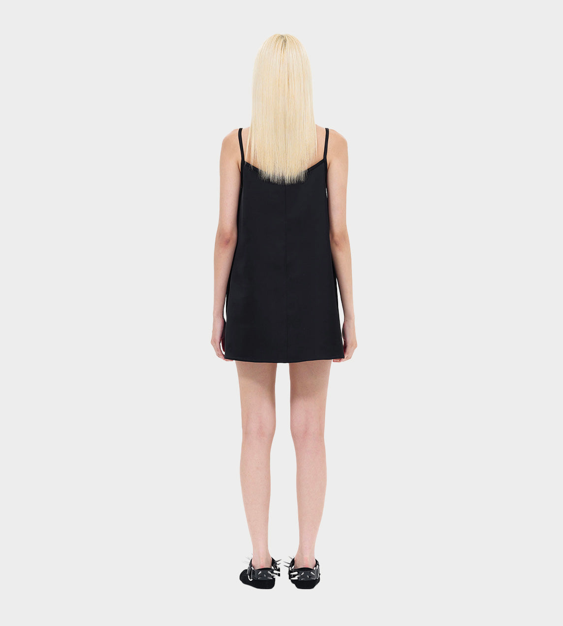 WE11DONE - Satin Pocket Dress Black