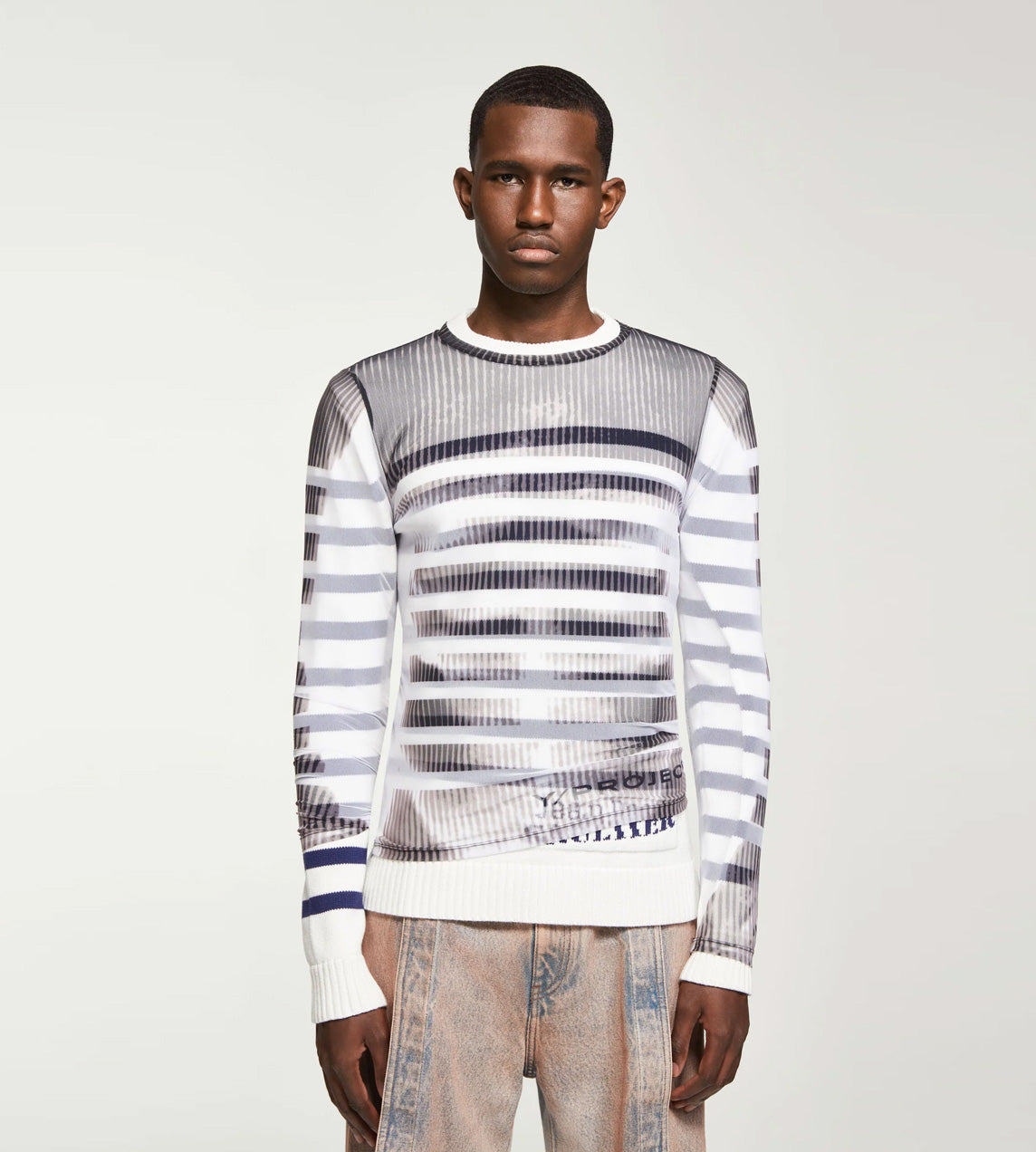 Y/Project - JPG Mariniere Mesh Cover Sweater