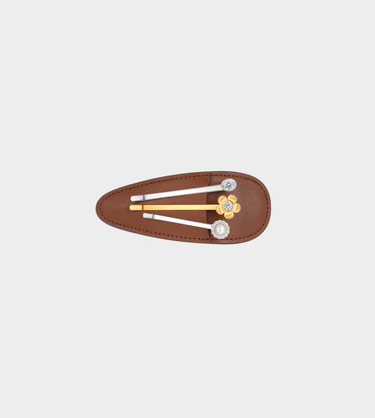 Yvmin - Jewelry Box Hair Clip Brown