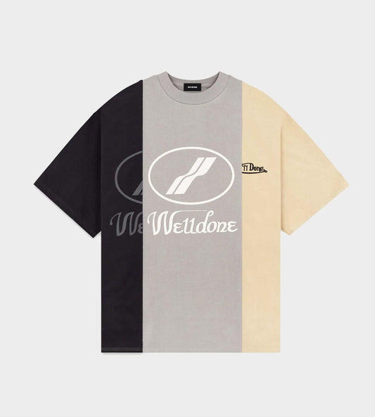 WE11DONE - Remake 3 Panel Reflective Logo T Beige